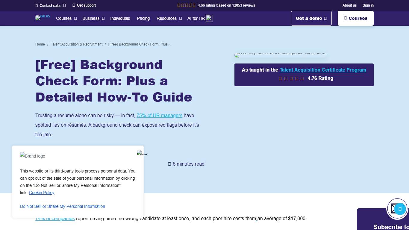 [Free] Background Check Form: Plus a Detailed How-To Guide - AIHR